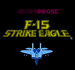 F-15 Strike Eagle title screen for NES